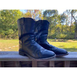 Mens Justins Black Kipskin Western Boot//PREOWNED